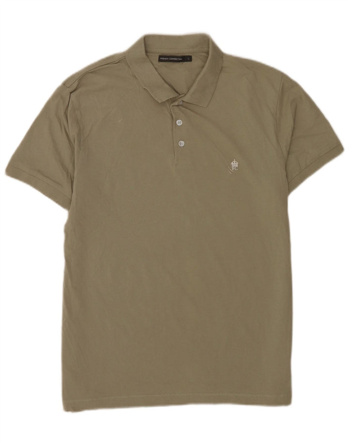 Męska koszulka polo French Connection, duża, bawełniana khaki