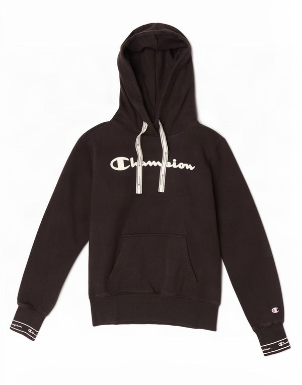 Damski sweter z kapturem Champion Graphic UK 10 Small, czarny, bawełniany
