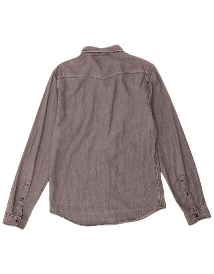 Męska koszula dżinsowa Lee, średnio szara, bawełniana