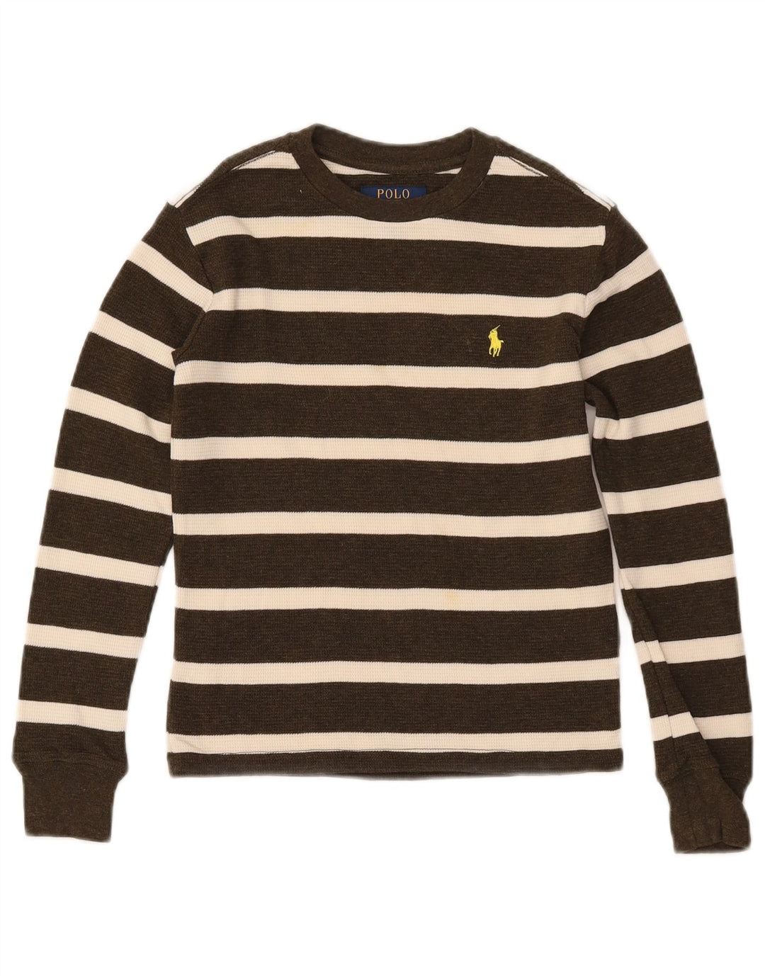 POLO RALPH LAUREN Chłopięcy sweter z dekoltem w łódkę, 7-8 lat, mały khaki