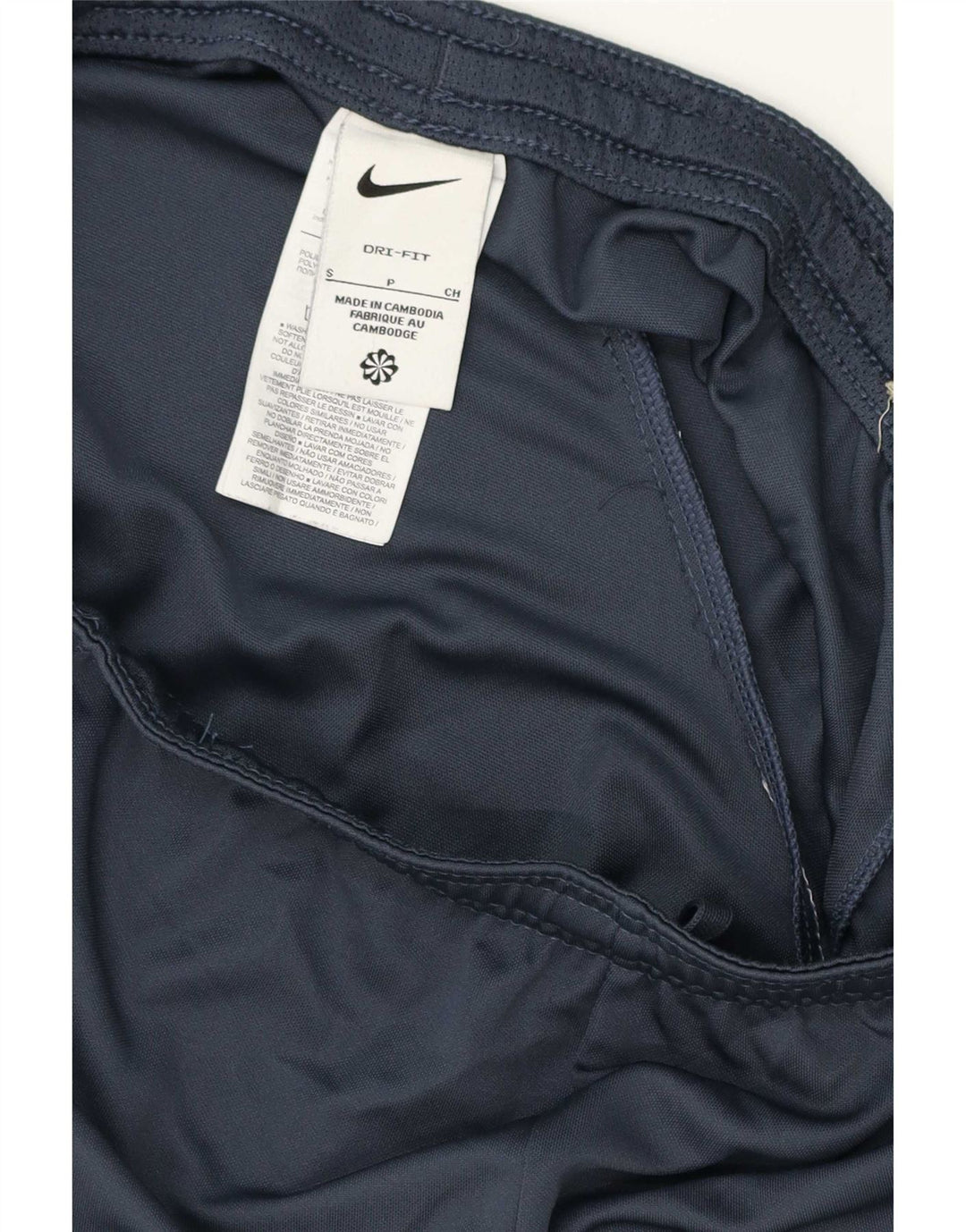 Męskie spodenki sportowe Nike Dri Fit, małe, granatowe, z poliestru w blokach kolorów