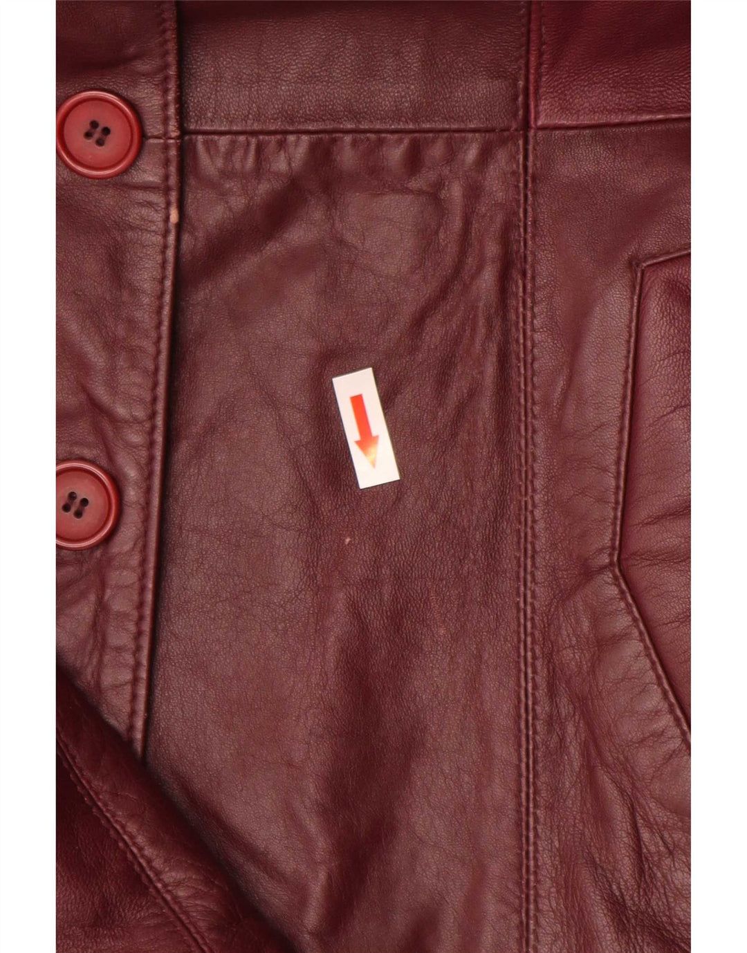 Vintage damska marynarka skórzana zapinana na 4 guziki UK 10 Small Burgundy