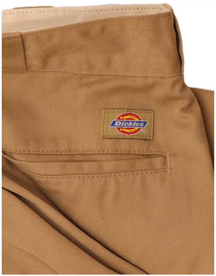 DICKIES Mens Straight Chino Trousers W38 L29 Brown Polyester