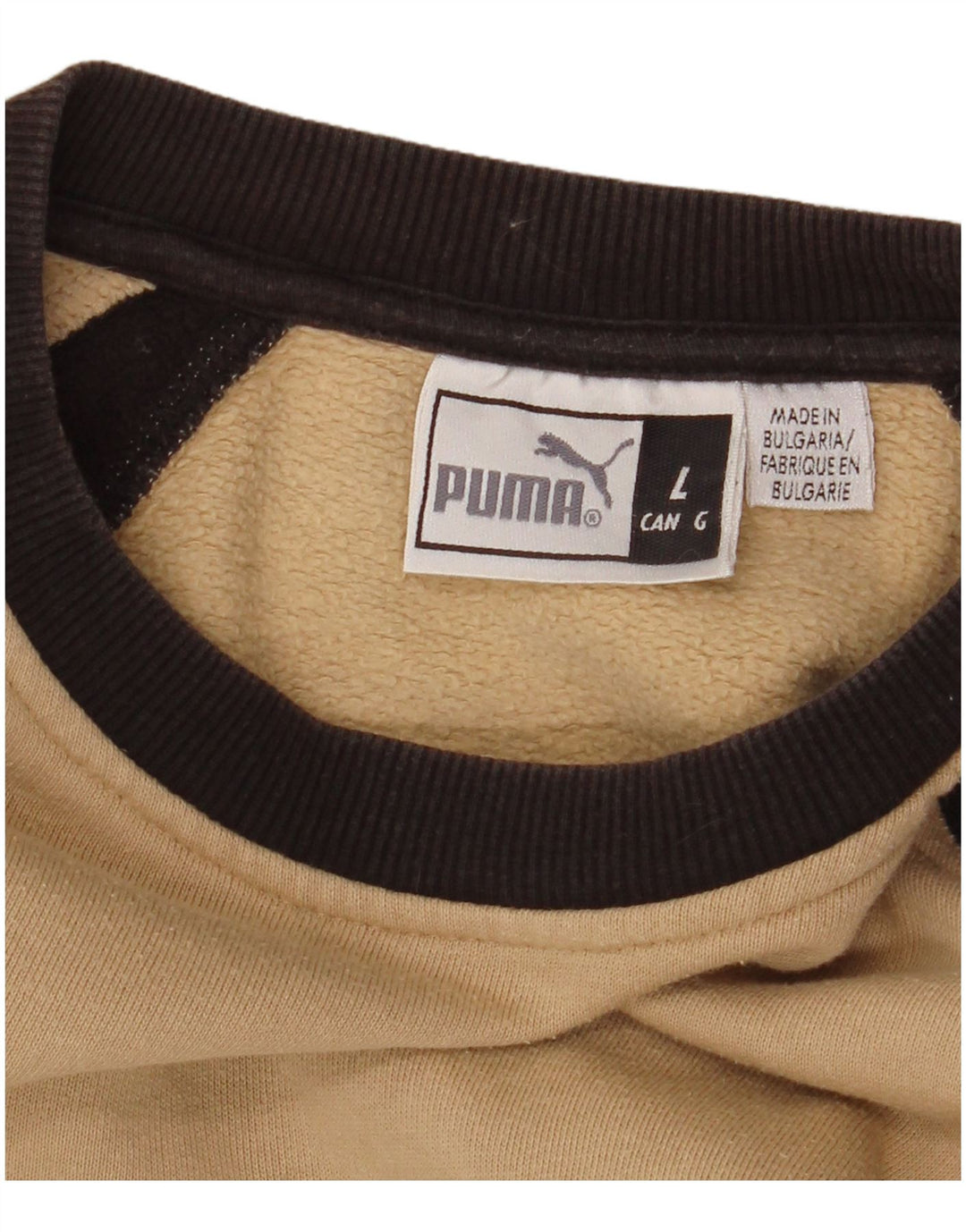 Męski sweter z grafiką PUMA, duży, beżowy blok kolorów