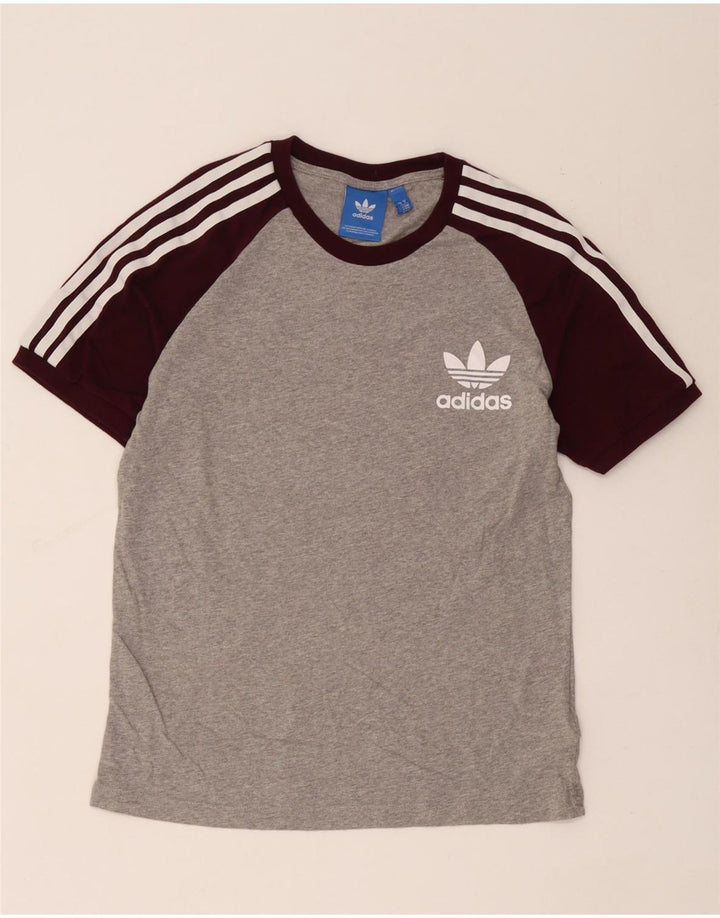 Męska koszulka Adidas Top Medium Grey Colorblock Cotton