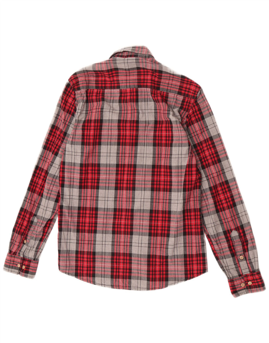 Męska koszula flanelowa Jack & Jones, mała, bawełniana w czerwoną kratę