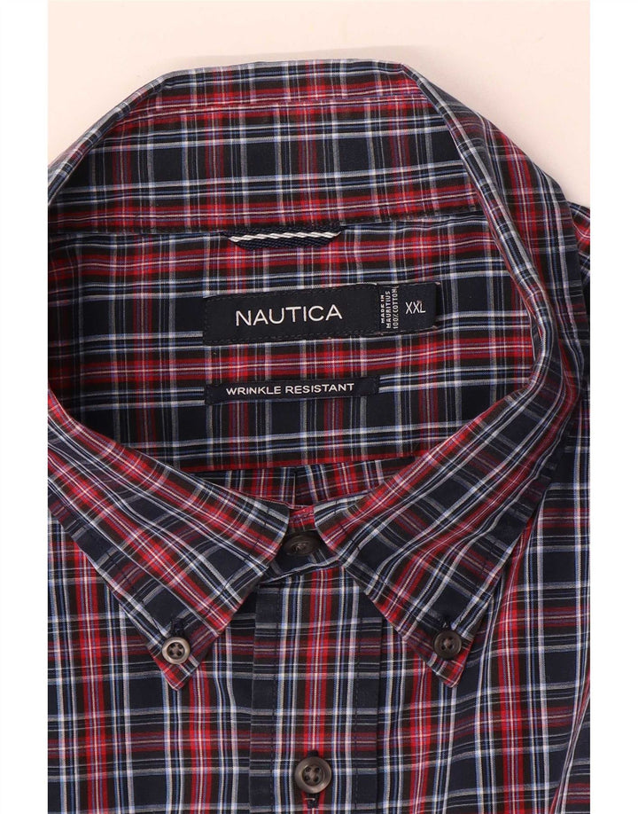 Koszula męska Nautica 2XL, bawełniana, granatowa w kratkę