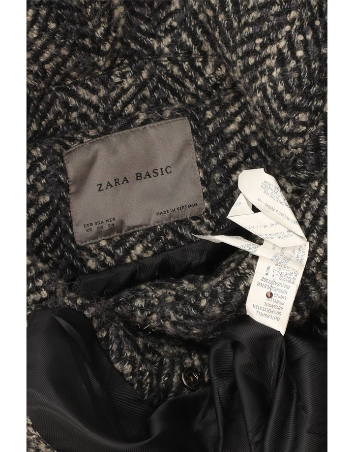 Płaszcz damski Zara UK 6 XS Szary poliester w jodełkę