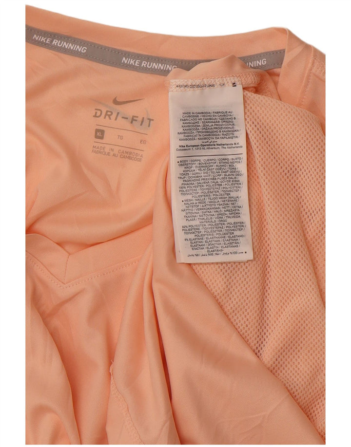 NIKE Womens Dri Fit T-Shirt Top UK 18 XL Orange Polyester