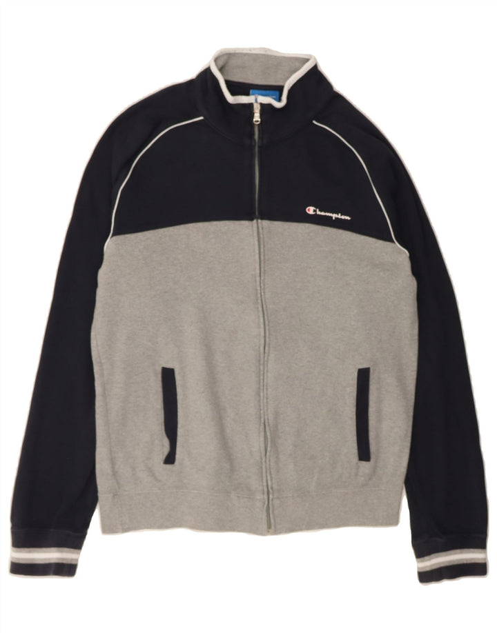 CHAMPION Mens Tracksuit Top Jacket Large Grey Colourblock Vintage Champion and Second-Hand Champion from Messina Hembry 
