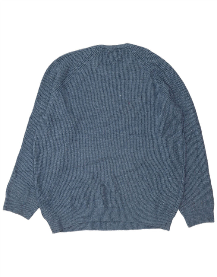 Marks & Spencer Męski sweter z okrągłym dekoltem 2XL Niebieski poliamid