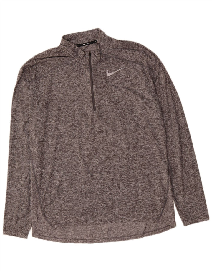 Męski dres NIKE Dri Fit z zamkiem błyskawicznym na szyi, duży, szary nakrapiany