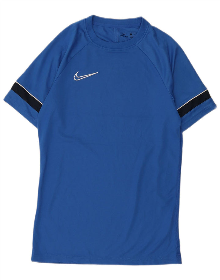 Męski T-shirt NIKE Dri Fit, mały, niebieski, poliestrowy blok kolorów