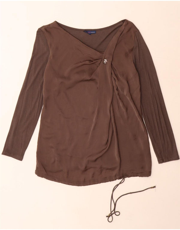 Damska bluzka z długim rękawem Trussardi Top UK 10 Small Grey Colorblock
