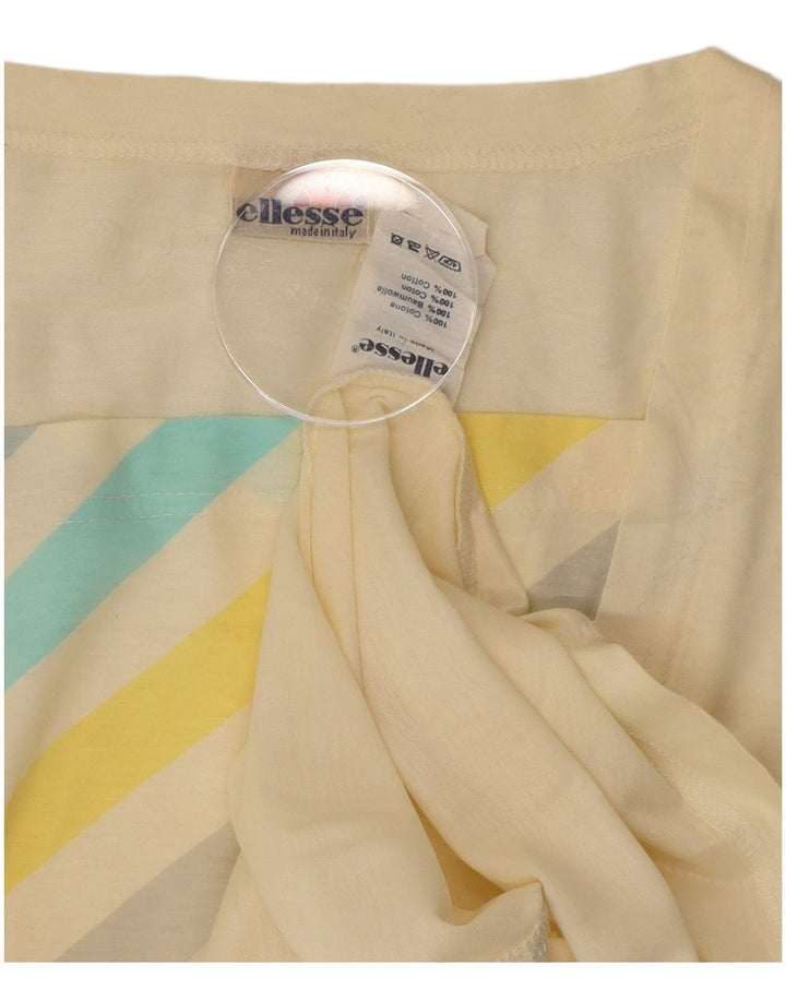 T-shirt damski Ellesse Top UK 12 Średni, złamanej bieli, bawełniany w paski