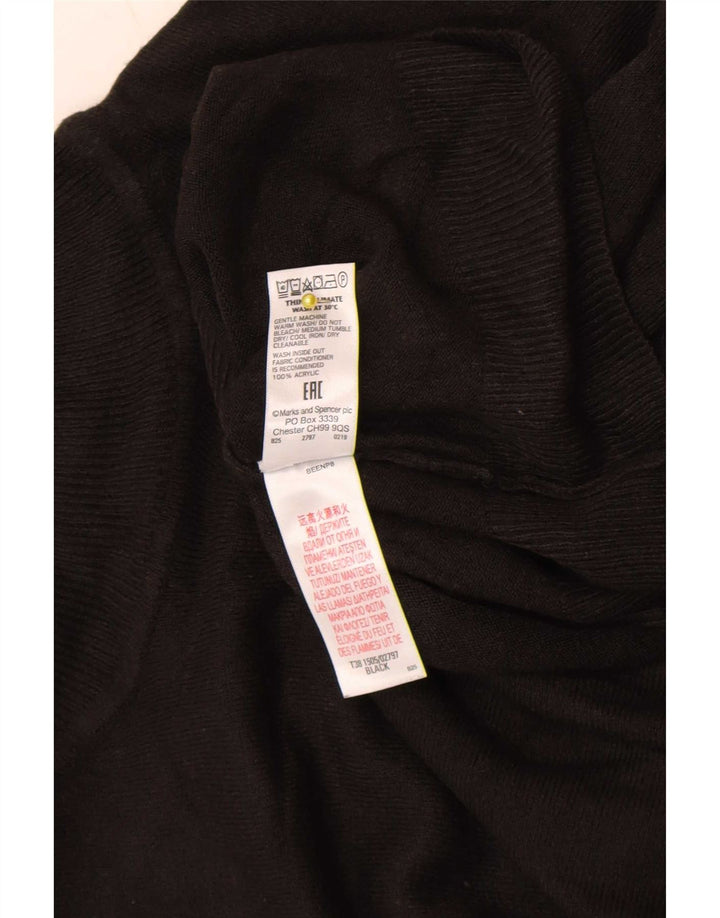 Marks & Spencer Damski sweter z golfem UK 16, duży, czarny akryl