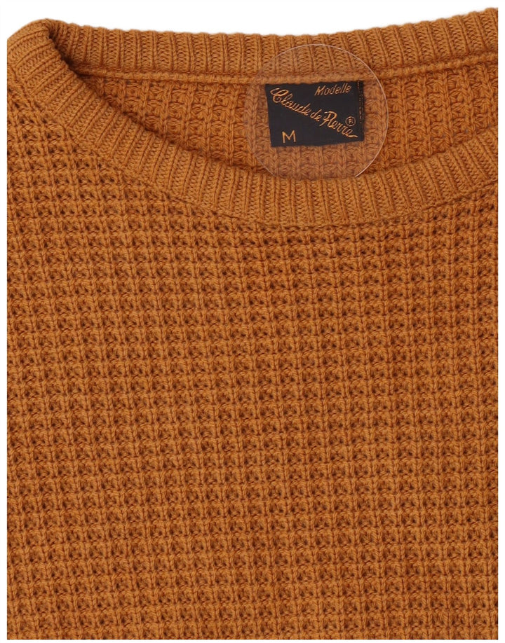 Męski sweter z okrągłym dekoltem Claude De Pierre Średni brązowy wełniany