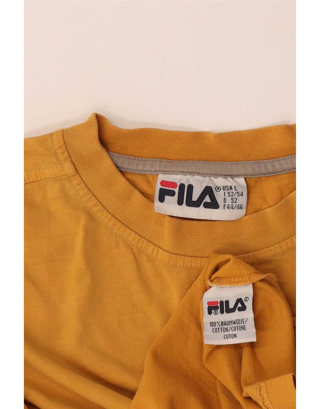Męski T-shirt z grafiką Fila, duży, żółty, bawełniany