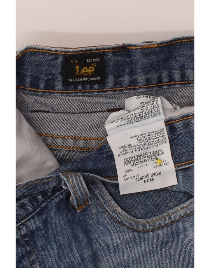 LEE Mens Rider Denim Shorts W33 Medium Blue Cotton Vintage Lee and Second-Hand Lee from Messina Hembry 