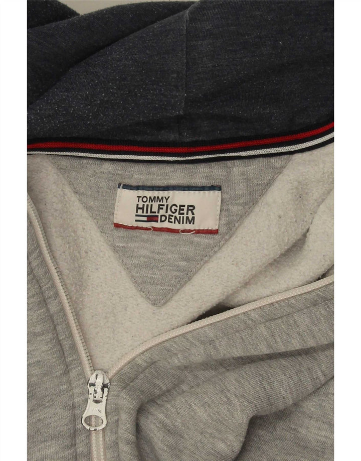 Męski sweter z kapturem i zamkiem Tommy Hilfiger, duży, szary, nakrapiany
