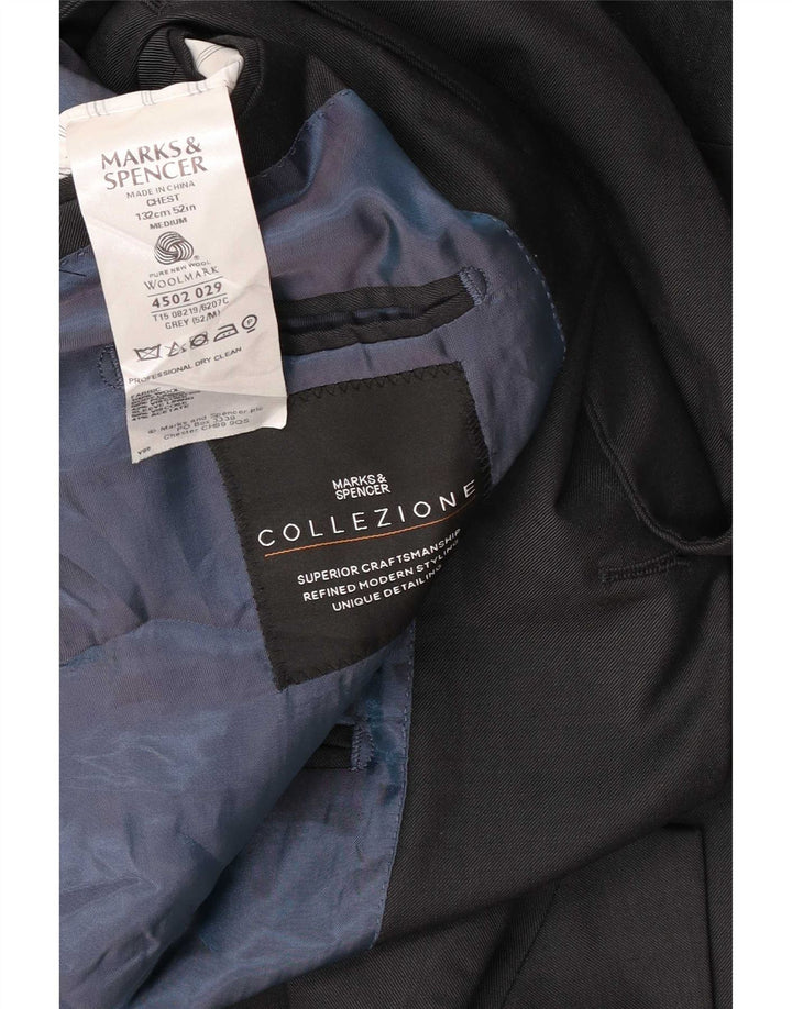 Marks & Spencer Męska marynarka zapinana na 3 guziki UK 52 3XL Szara wełna