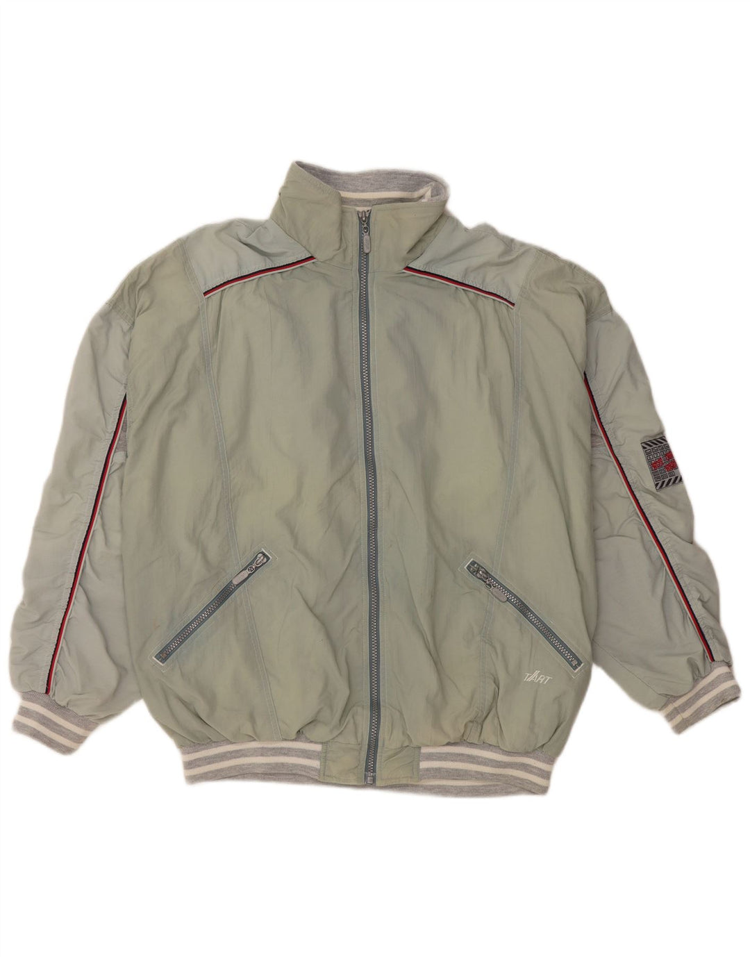 Męska kurtka dresowa VINTAGE, duża, zielona, z blokami kolorów