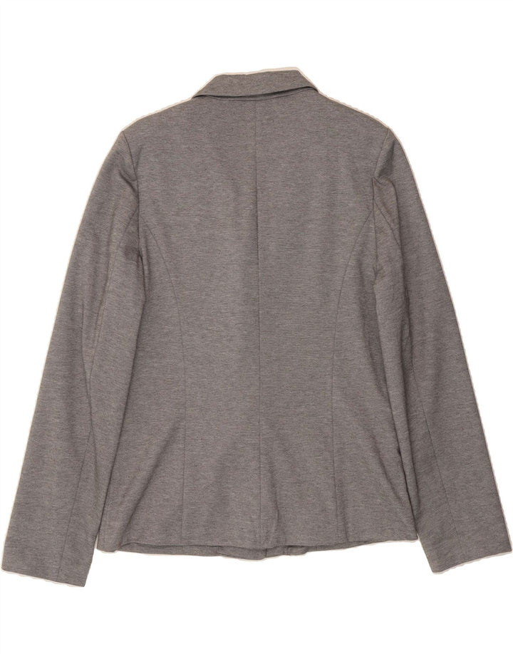OASIS Womens Open Blazer Jacket UK 16 Large Grey Pinstripe Polyester Vintage Oasis and Second-Hand Oasis from Messina Hembry 