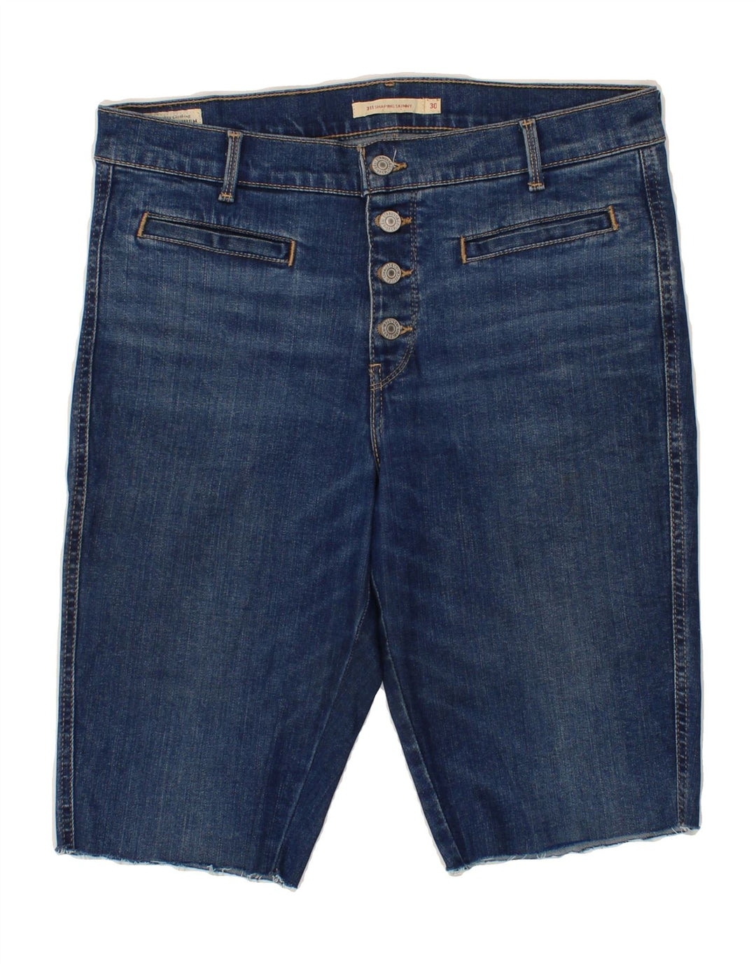 LEVI'S Womens 311 Denim Shorts W30 Medium Navy Blue Lyocell Vintage Levi's and Second-Hand Levi's from Messina Hembry 