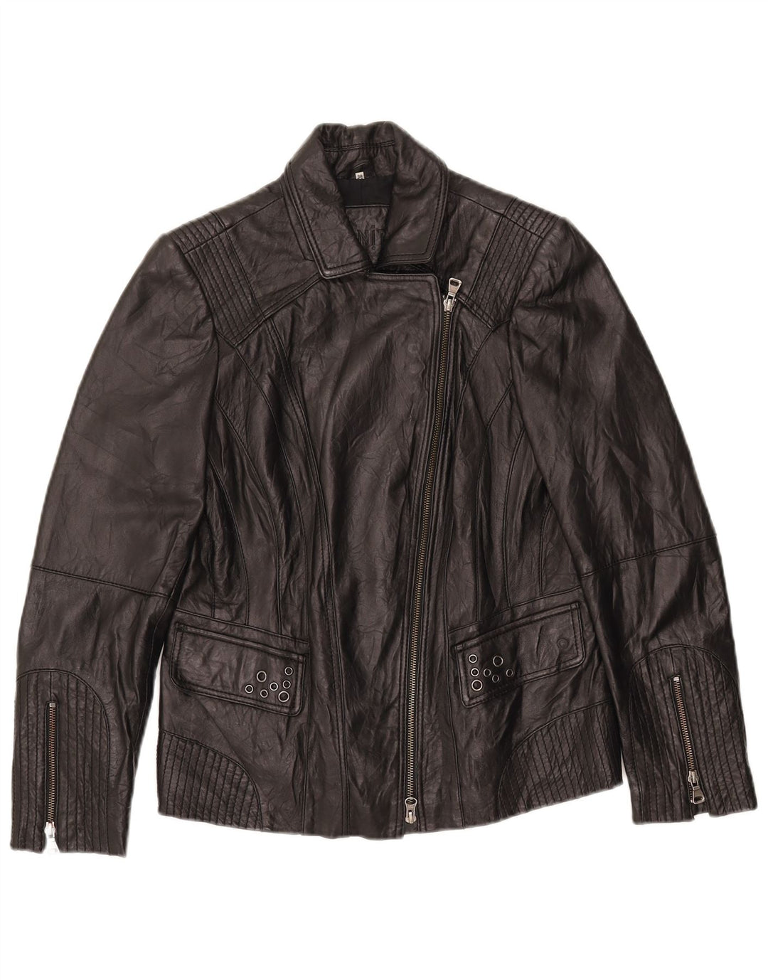 Damska skórzana kurtka motocyklowa BONITA EU 38, średnia czarna skóra jagnięca