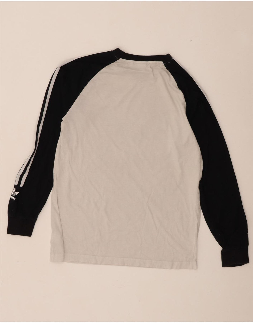 Adidas Męskie Graficzne Topy Z Długim Rękawem Średniej Białej Bawełny z Blokami Kolorów