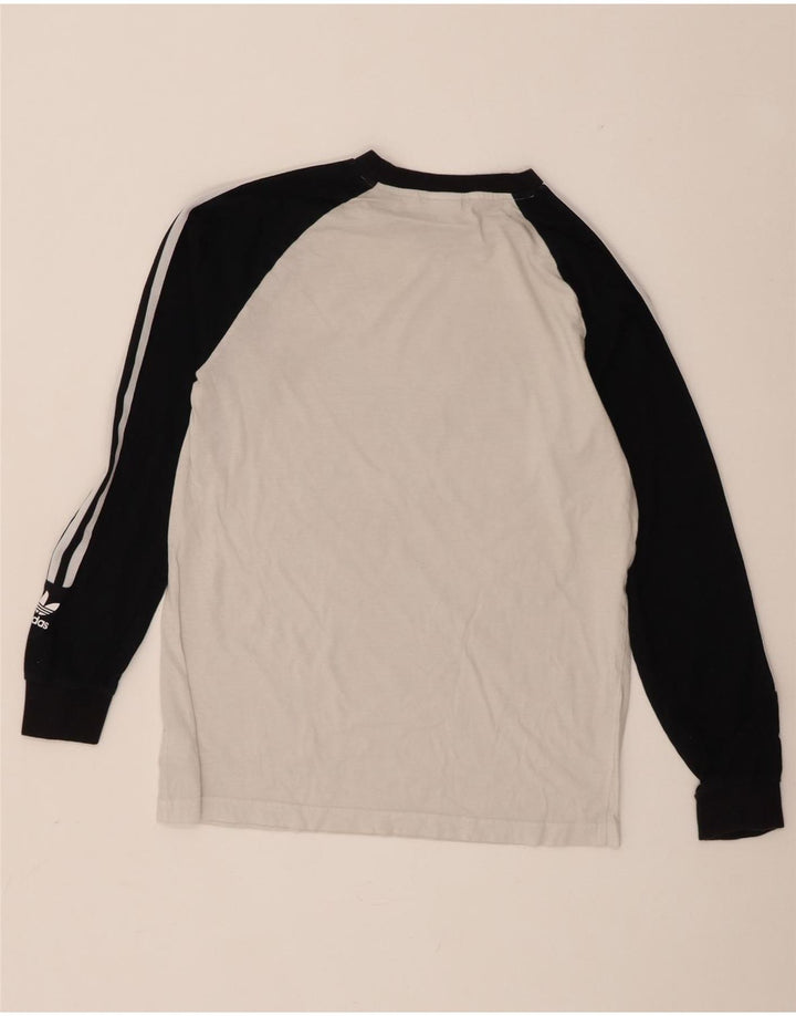 Adidas Męskie Graficzne Topy Z Długim Rękawem Średniej Białej Bawełny z Blokami Kolorów