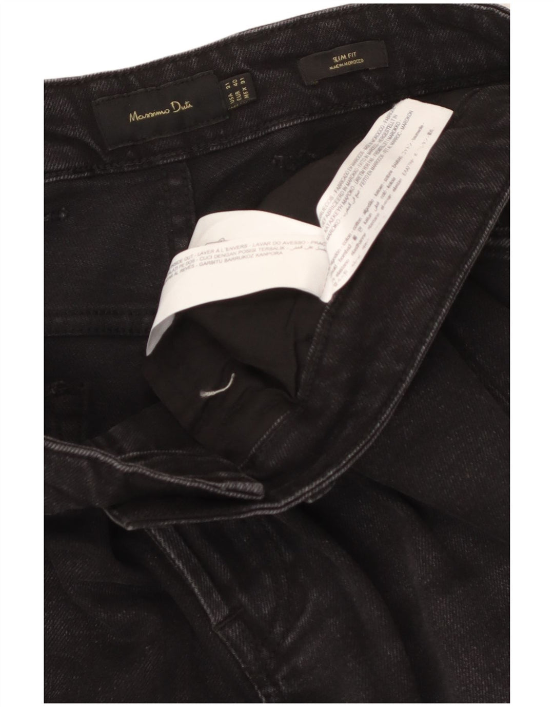 Massimo Dutti Męskie jeansy slim EU 40 Medium W31 L31 Czarna bawełna