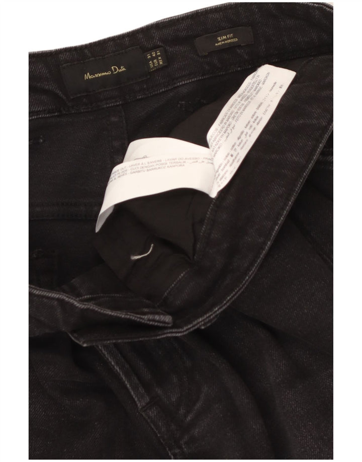 Massimo Dutti Męskie jeansy slim EU 40 Medium W31 L31 Czarna bawełna