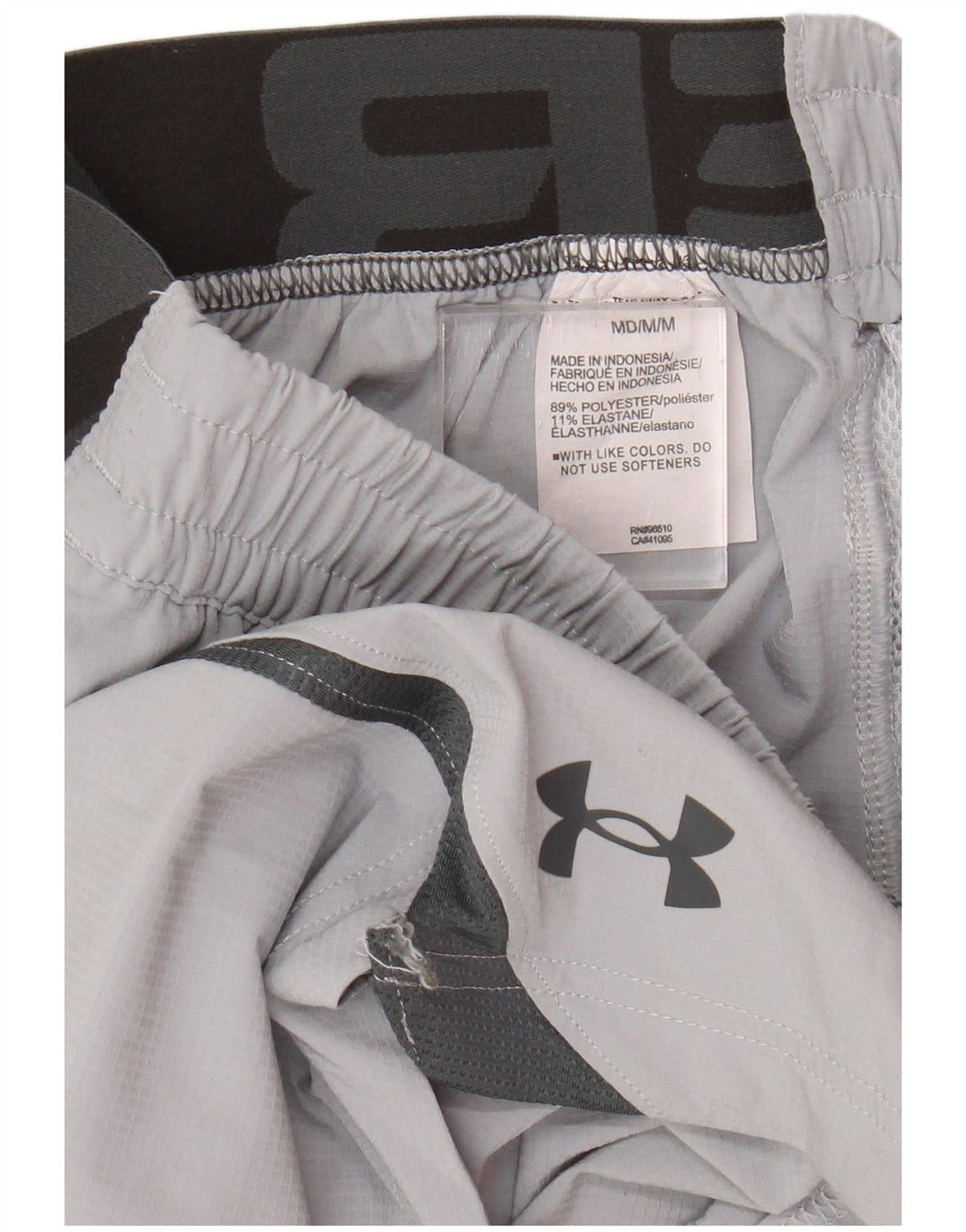 Męskie spodenki sportowe Under Armour z grafiką, poliestrowe w kolorze średnioszarym