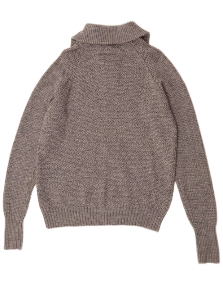 Męski sweter z zamkiem błyskawicznym Bergans XL, szara wełna merynosowa