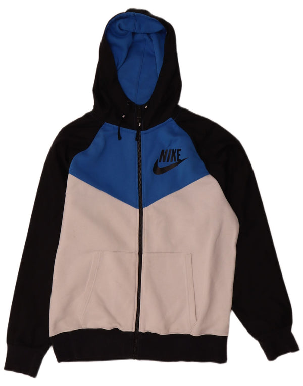 Męski sweter z kapturem i zamkiem błyskawicznym Nike, duża, wielobarwna bawełna z blokami kolorów