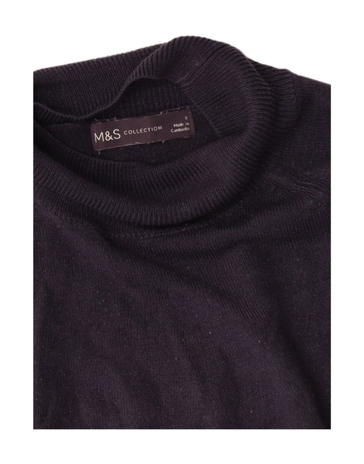 Marks & Spencer Damski sweter z golfem UK 10, mały, granatowy