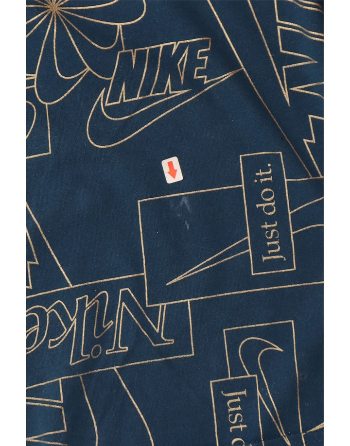 Męski T-shirt z grafiką Nike, mały, granatowy, bawełniany