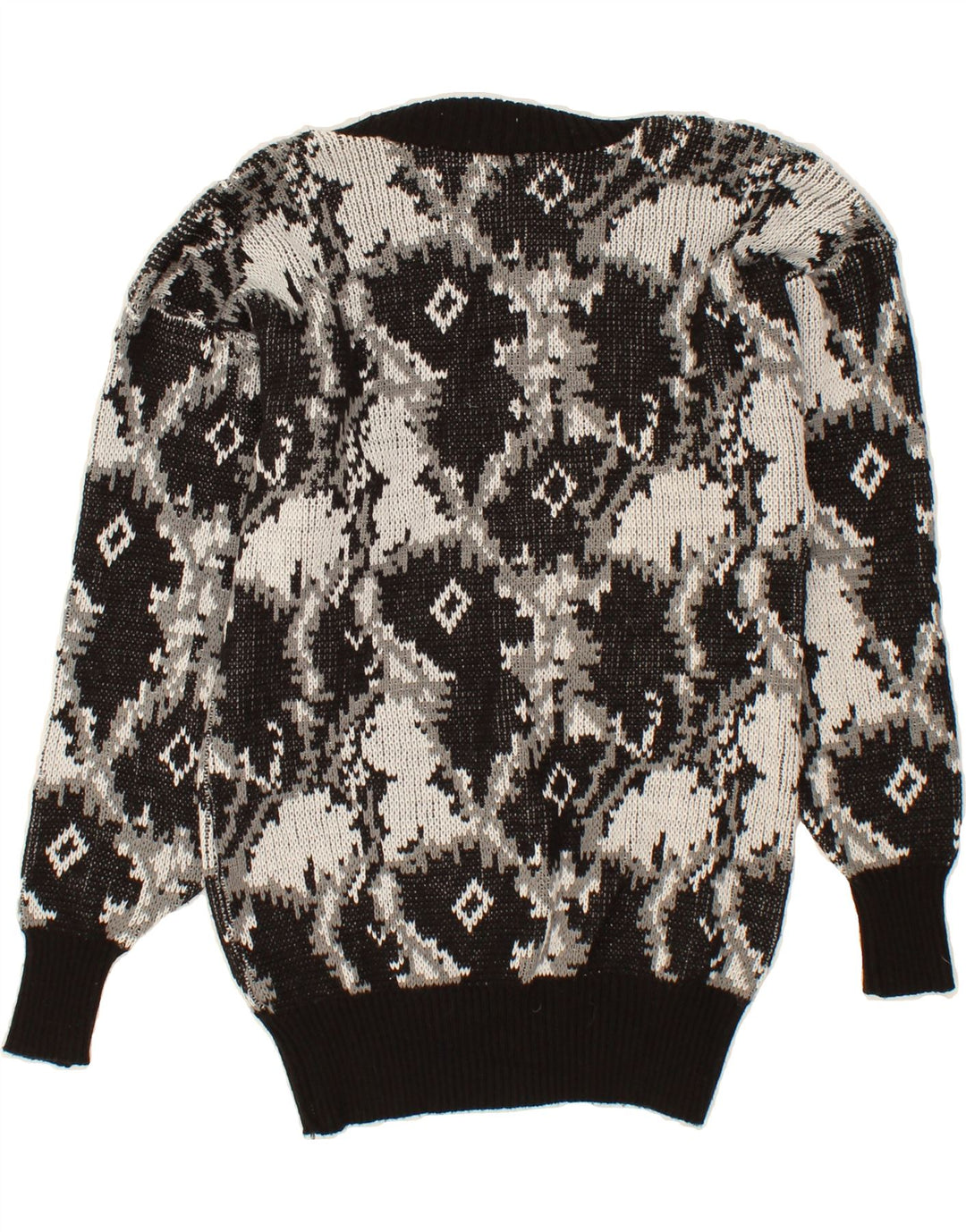 VINTAGE Womens Shawl Neck Jumper Sweater UK 14 Medium Black Vintage Vintage and Second-Hand Vintage from Messina Hembry 