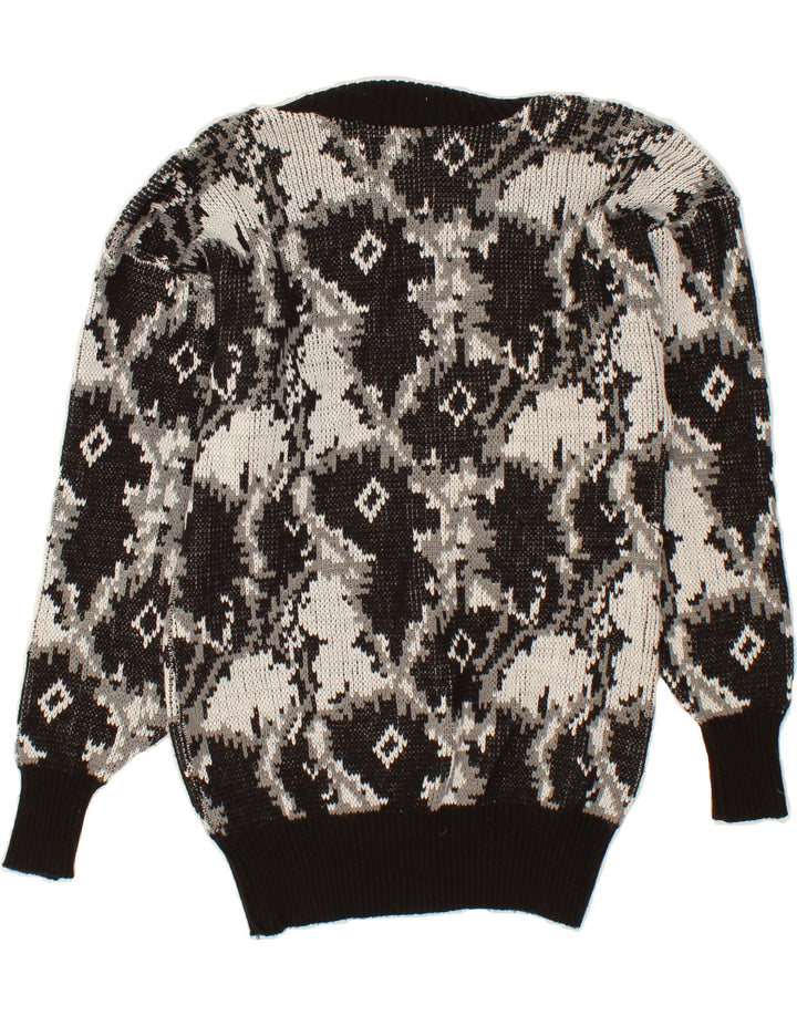VINTAGE Womens Shawl Neck Jumper Sweater UK 14 Medium Black Vintage Vintage and Second-Hand Vintage from Messina Hembry 