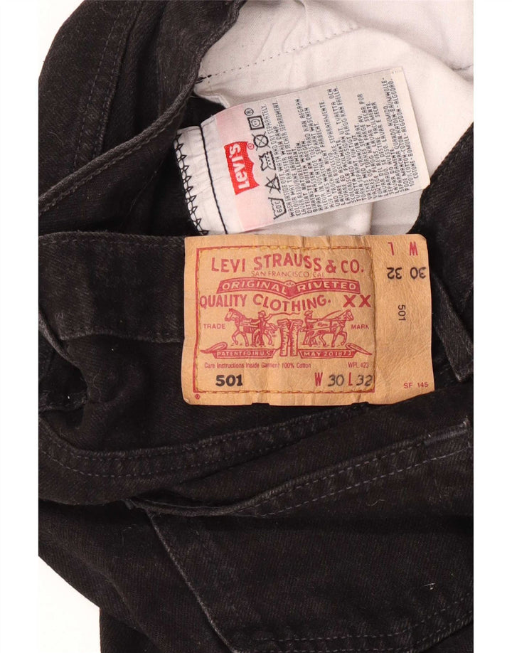 Męskie dżinsy Levi's 501 Straight W30 L32 Czarna bawełna