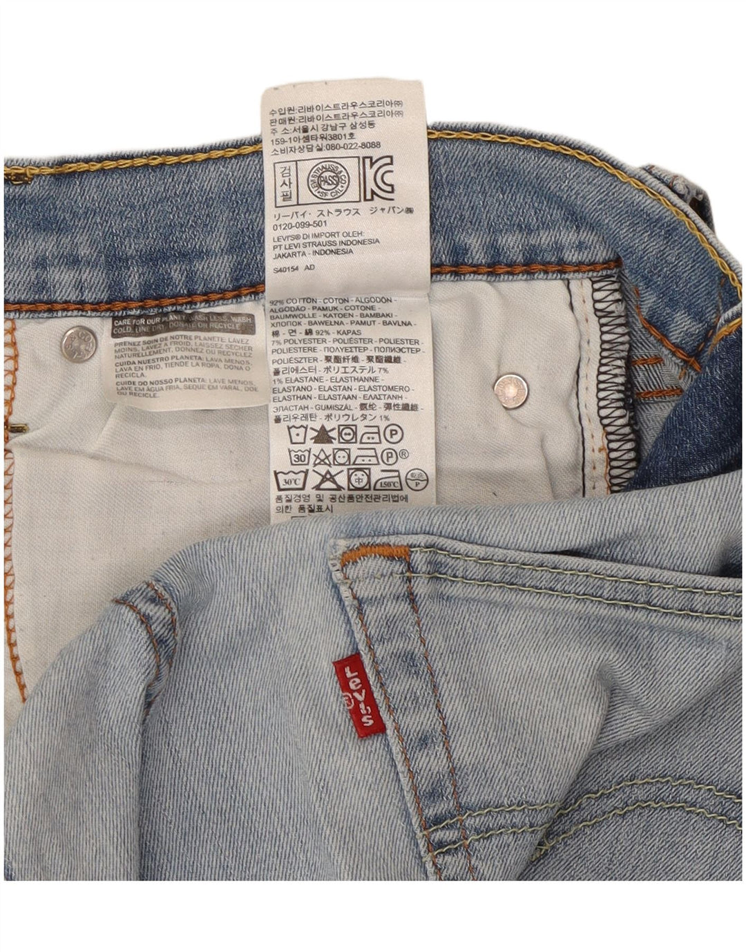 Męskie jeansy slim fit Levi's W31 L34 Niebieskie bawełniane