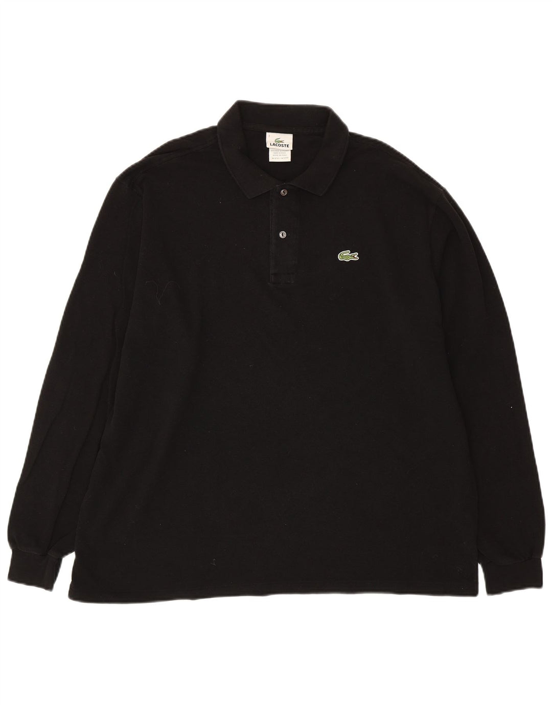 Męska koszulka polo LACOSTE z długim rękawem, rozmiar 7 2XL, czarna, bawełniana