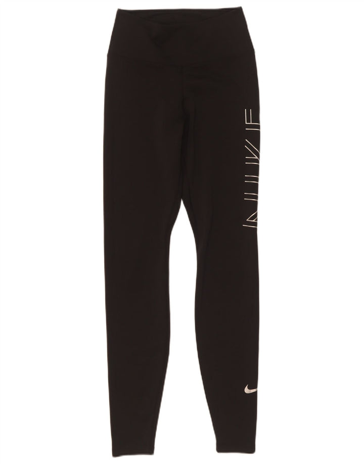 Damskie legginsy Nike Dri Fit Graphic UK 4 XS, czarny poliester