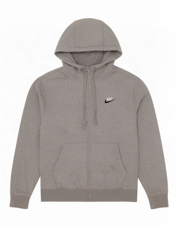 Męski sweter z kapturem i zamkiem błyskawicznym Nike, mały, szary, z bawełny w cętki