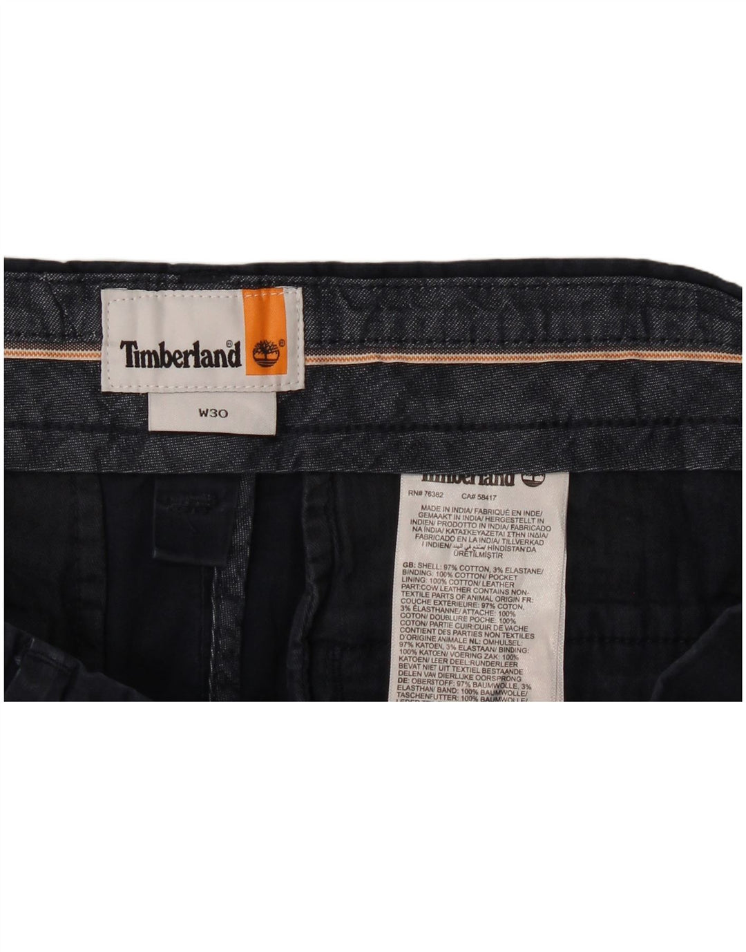 Męskie spodenki Chino Timberland W30 Średni granatowy, bawełniany