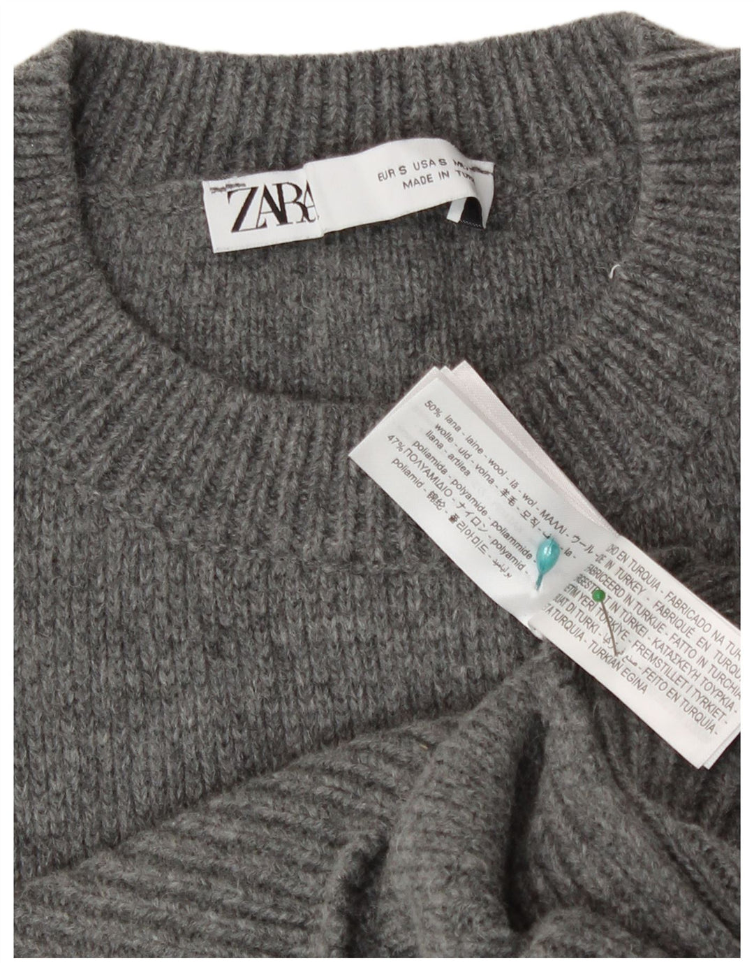 Damski podkoszulek Zara Crop Vest UK 10 Small, szara wełna