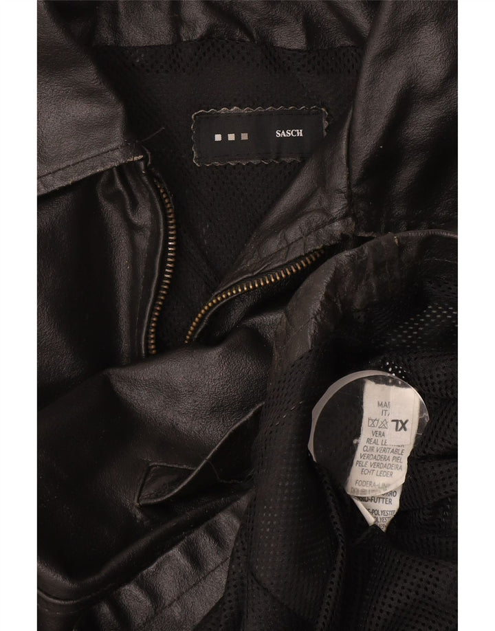 Vintage męska skórzana kurtka UK 42 XL czarna skóra