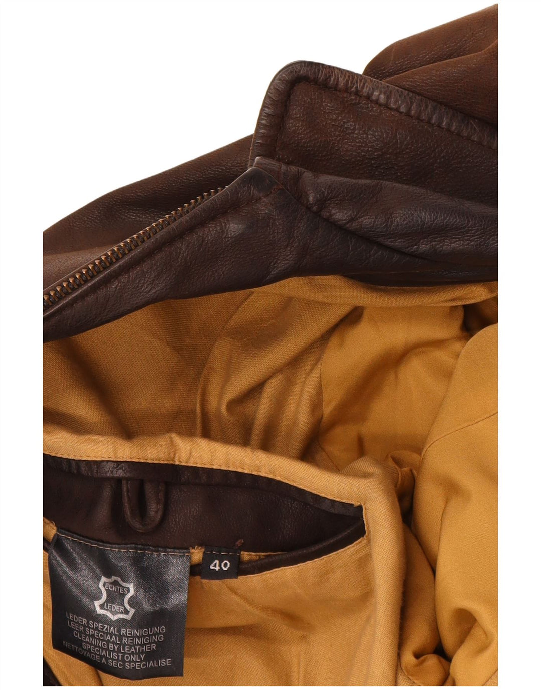 Peek & Cleppenburg Męska kurtka skórzana UK 40, duża brązowa skóra