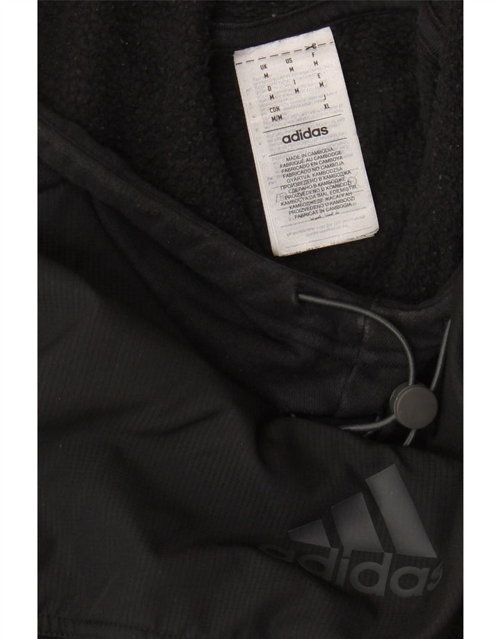 Męski sweter z kapturem ADIDAS, średni czarny, bawełniany